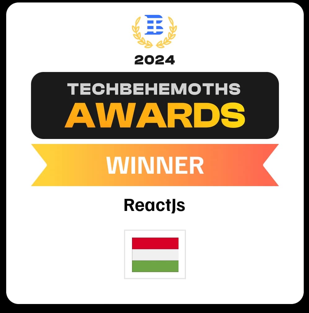 TechBehemoths Awards 2024, Winner, ReactJs, Hungary